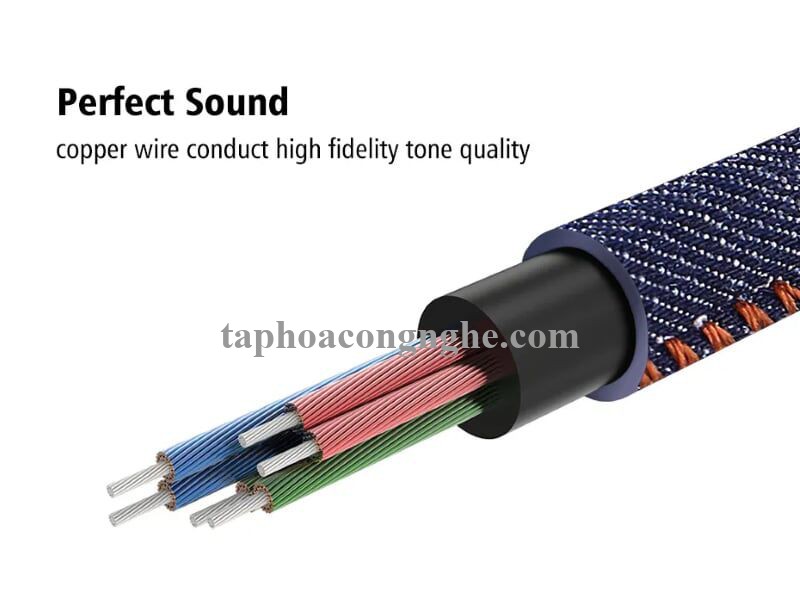 Ugreen 40401 0.5M màu Xanh Cáp âm thanh 2 đầu 3.5mm dương AV113 30040401